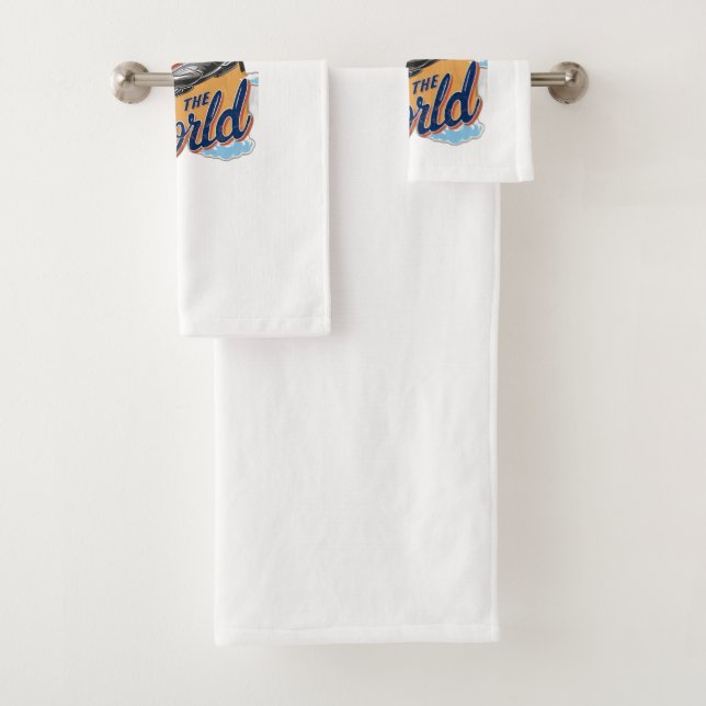 Fly the World Bath Towel Set (Insitu)