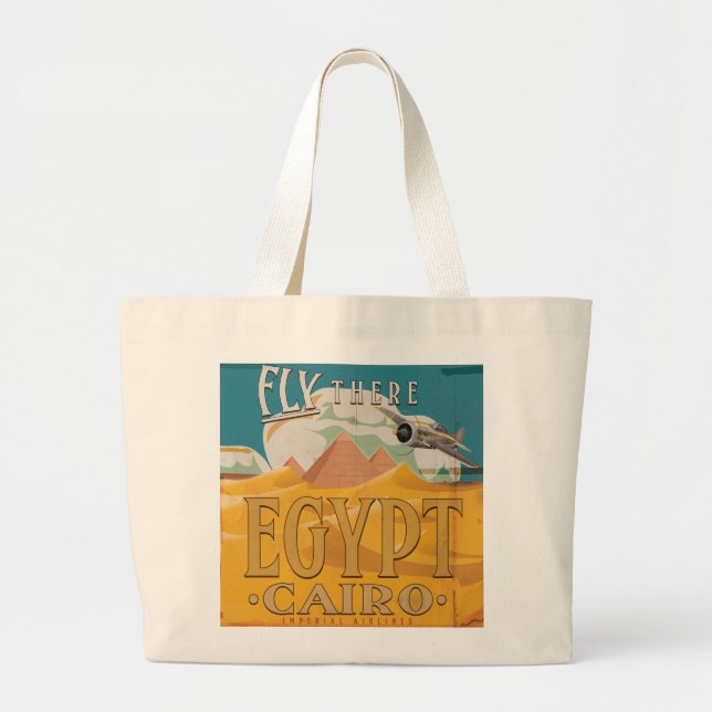 Fly There - Egypt Large Tote Bag (Front)