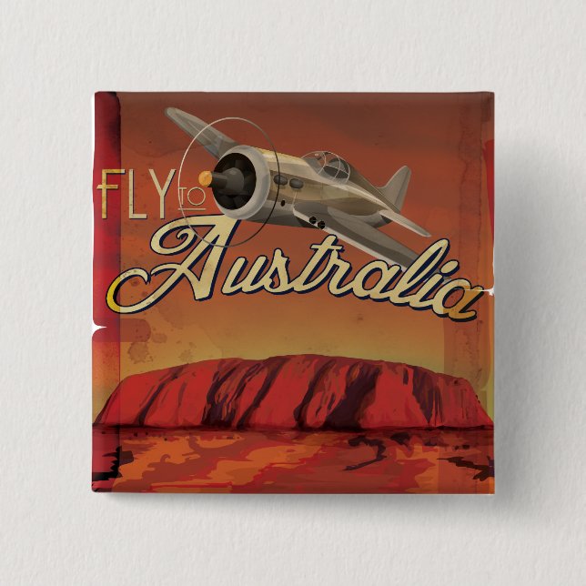 Fly To Australia 15 Cm Square Badge (Front)