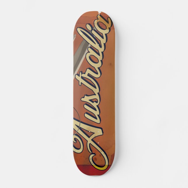 Fly To Australia Poster Skateboard (Front)