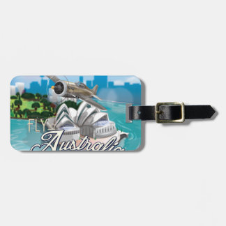 Fly To Australia Travel Illustration Luggage Tag