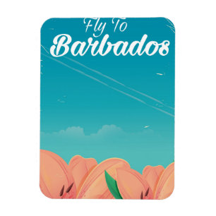 Fly to Barbados classic travel poster Magnet