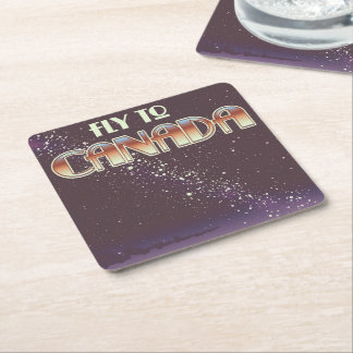 Fly To Canada Square Paper Coaster