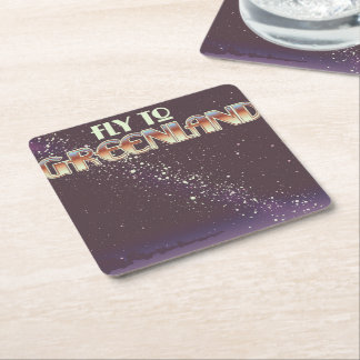 Fly To Greenland Square Paper Coaster