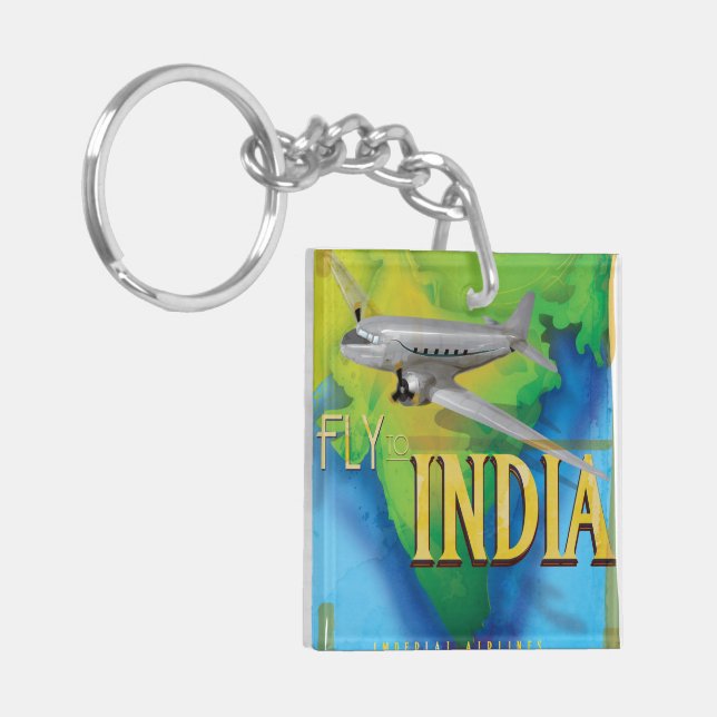 Fly To India Key Ring (Front Left)