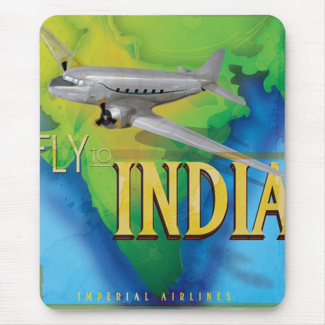Fly To India Mouse Mat (Front)