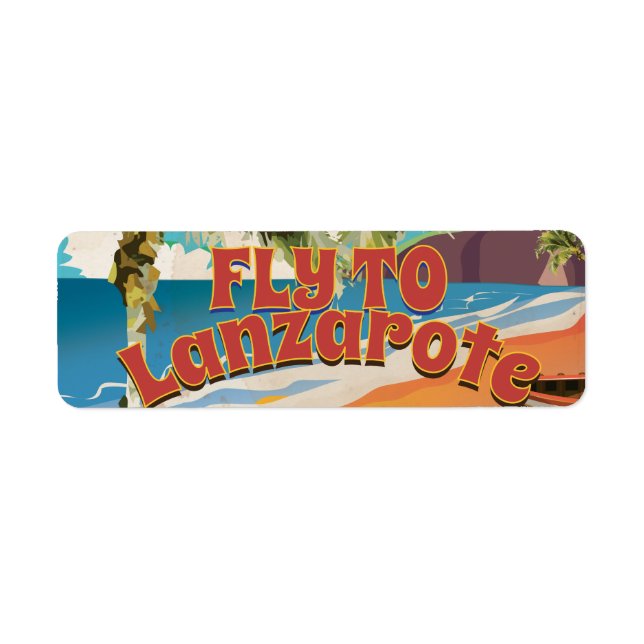 Fly to Lanzarote Vintage Poster (Front)