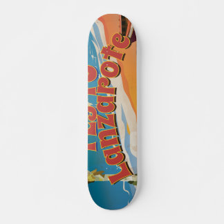Fly to Lanzarote Vintage Poster Skateboard