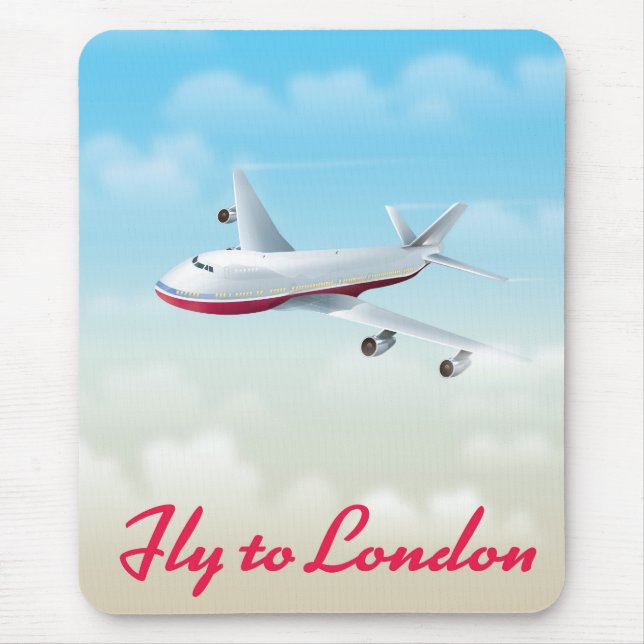 Fly To London Plane poster Mouse Mat (Front)