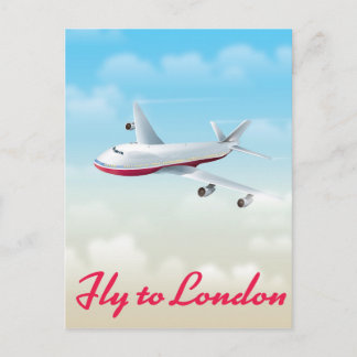 Fly To London Plane poster Postcard