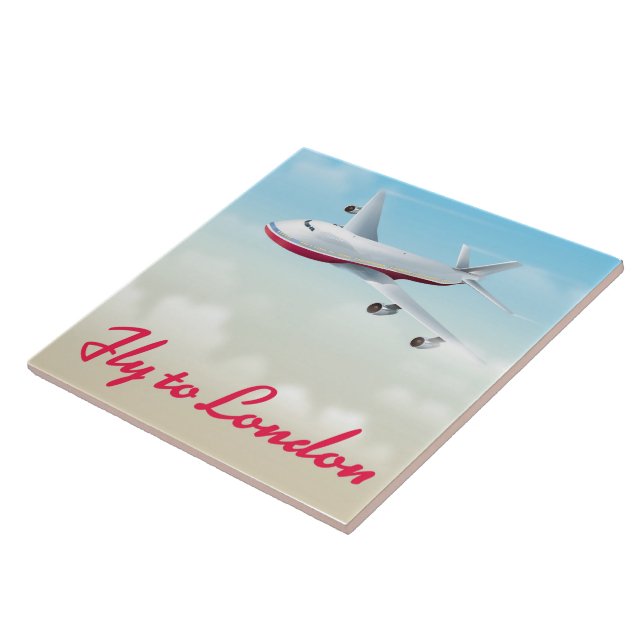 Fly To London Plane poster Tile (Side)