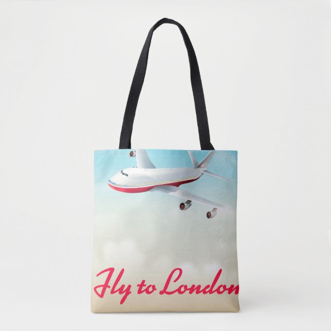 Fly To London Plane poster Tote Bag (Front)