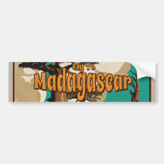 Fly to Madagascar Vintage Vacation Poster Bumper Sticker