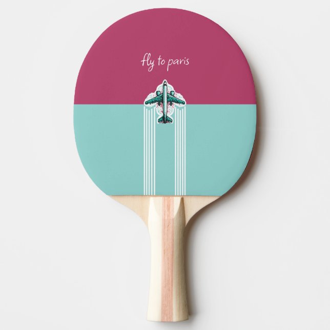 Fly to Paris Ping Pong Paddle (Front)