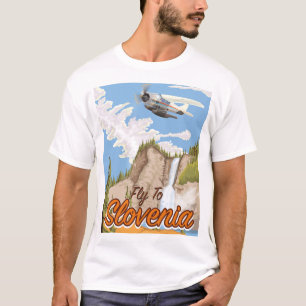 Fly To Slovenia Wood Wall Art Grocery Bag T-Shirt
