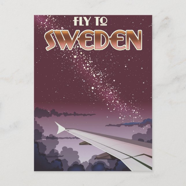 Fly to Sweden Postcard (Front)