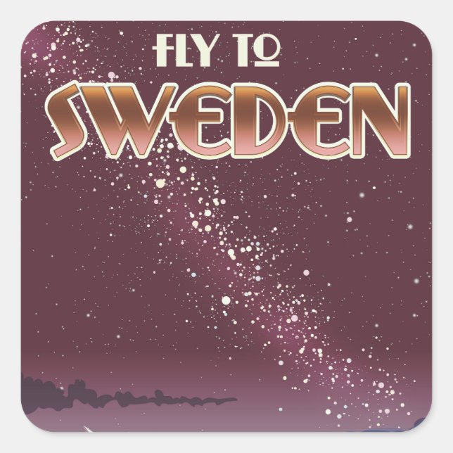 Fly to Sweden Square Sticker (Front)