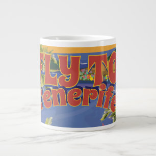 Fly To Tenerife Vintage Travel Poster Large Coffee Mug