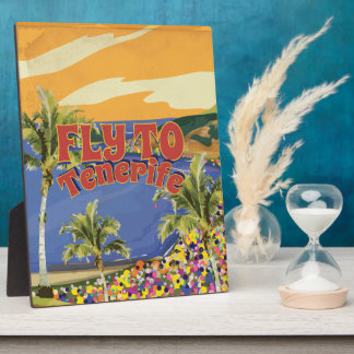 Fly To Tenerife Vintage Travel Poster Plaque