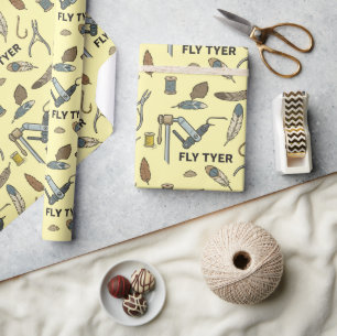 Fly Tyer pattern, fly tying materials and tools Wrapping Paper