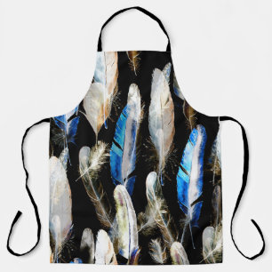 Fly Watercolor Feathers: Seamless Background Apron