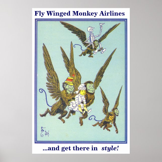 Fly Winged Monkey Airlines Poster (Front)