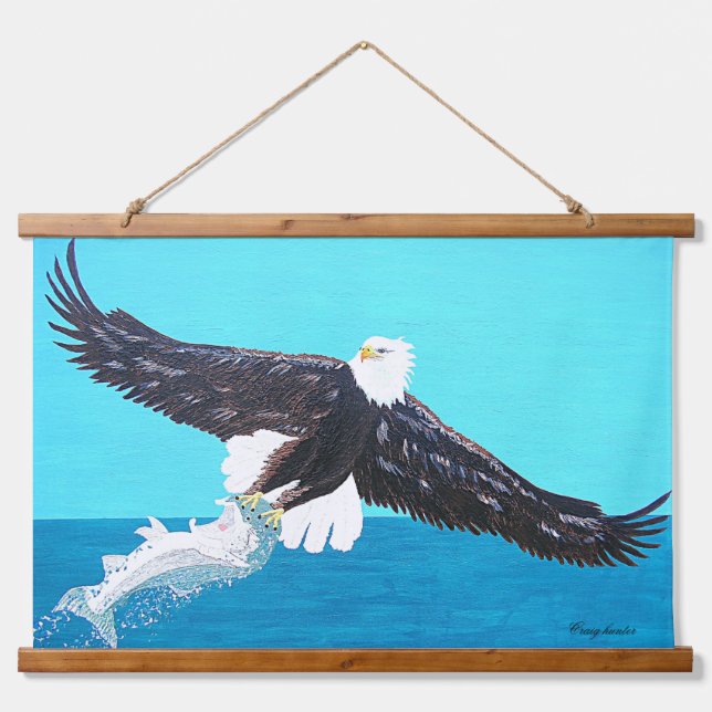 Fly with eagles or swim with fish hanging tapestry (Front)