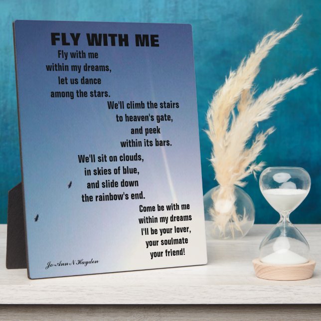 FLY WITH ME   PLAQUE (Side)