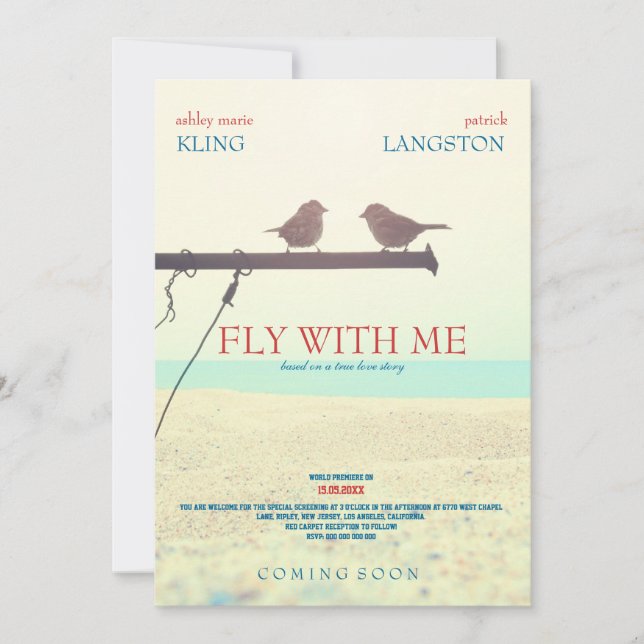 Fly with Me - Wedding Invitation (Front)