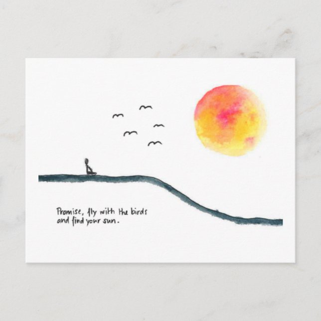 Fly with the birds postcard (Front)