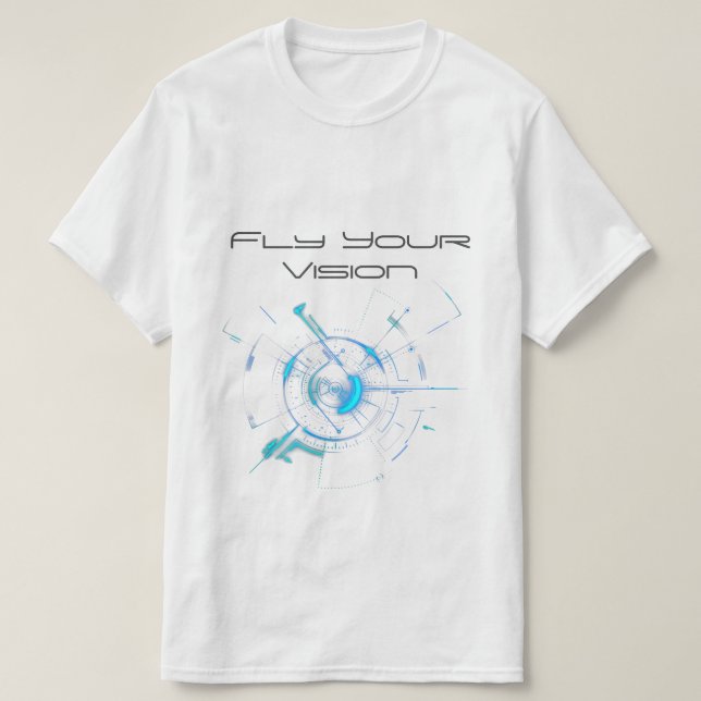 Fly Your Vision - Tech and Nature Fusion T-Shirt (Design Front)