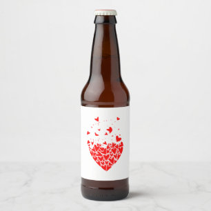 Flyaway Love Hearts Beer Bottle Label