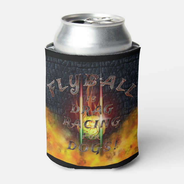 Flyball Flamz: Drag Racing for Dogs! Can Cooler (Can Front)