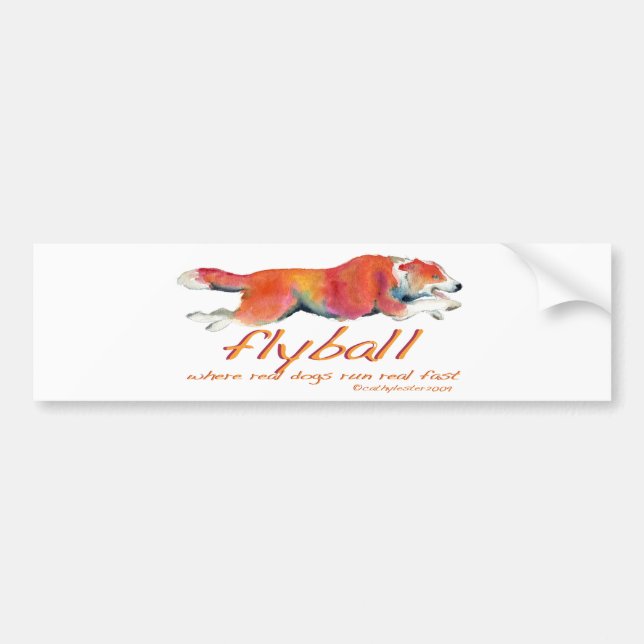 Flyball real dogs bumper sticker (Front)