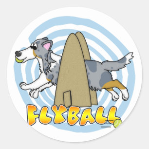 Flyball Sheltie Classic Round Sticker
