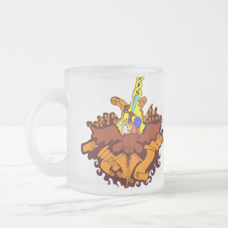 flybear mushmug frosted glass coffee mug