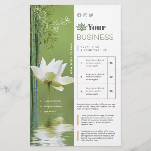 Flyer 14 cm x 21.6 cm Zen Lotus Vert