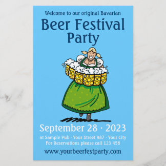 Flyer BEER FESTIVAL Party Dirndl Waitress Beer