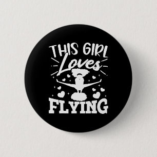 Flyer Cheer Cheerleader Cheerleading This Girl Lov 6 Cm Round Badge