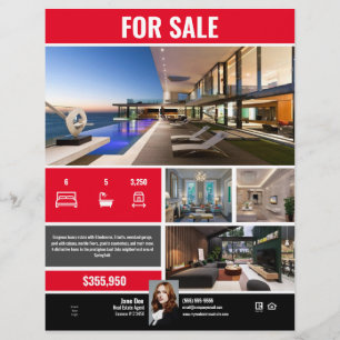 Flyer - For Sale - Red Modern