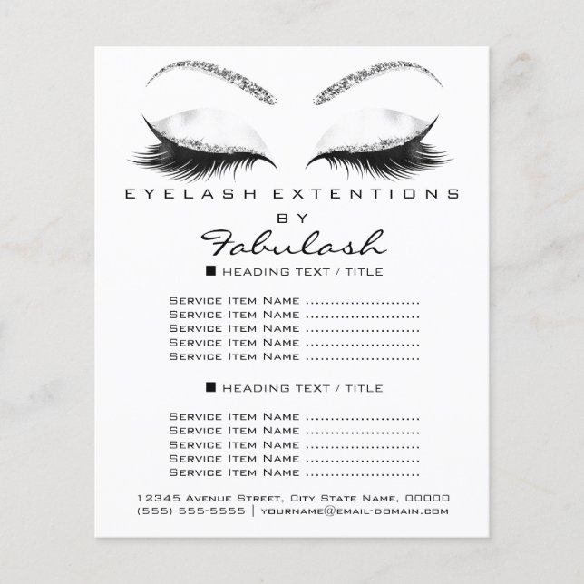 Flyer Makeup  Beauty Glitter Silver White Lashes (Front)