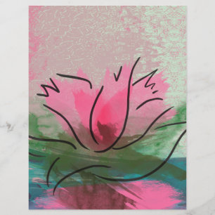 Flyer, Pink Flower Painting Flyer