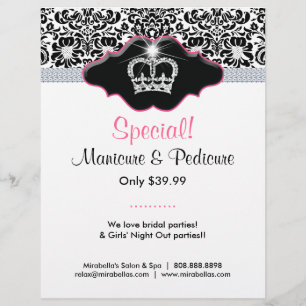 Flyer Salon Flower Damask Jewellery Crown