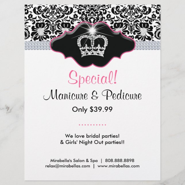 Flyer Salon Flower Damask Jewellery Crown (Back)