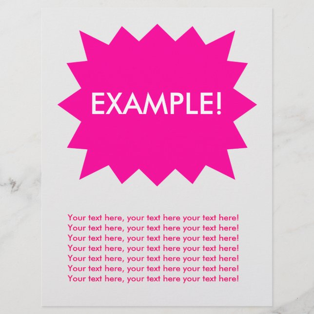 Flyer Template: Attention Grabber: Pink Explosion! (Front)