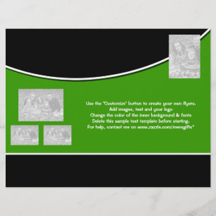 Flyer template black white green corporate office