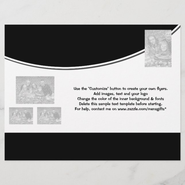 Flyer template black white promotional marketing (Front)