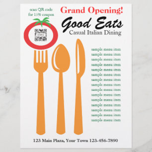 Flyer Template Casual Dining Italian