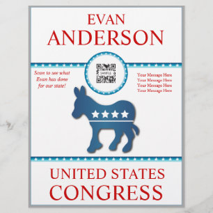 Flyer Template Democrat Donkey