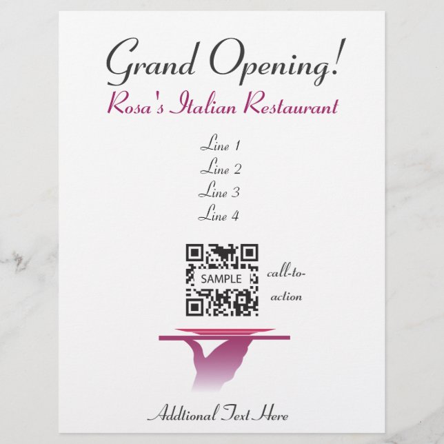 Flyer Template Rosa's Italian Restaurant (Front)